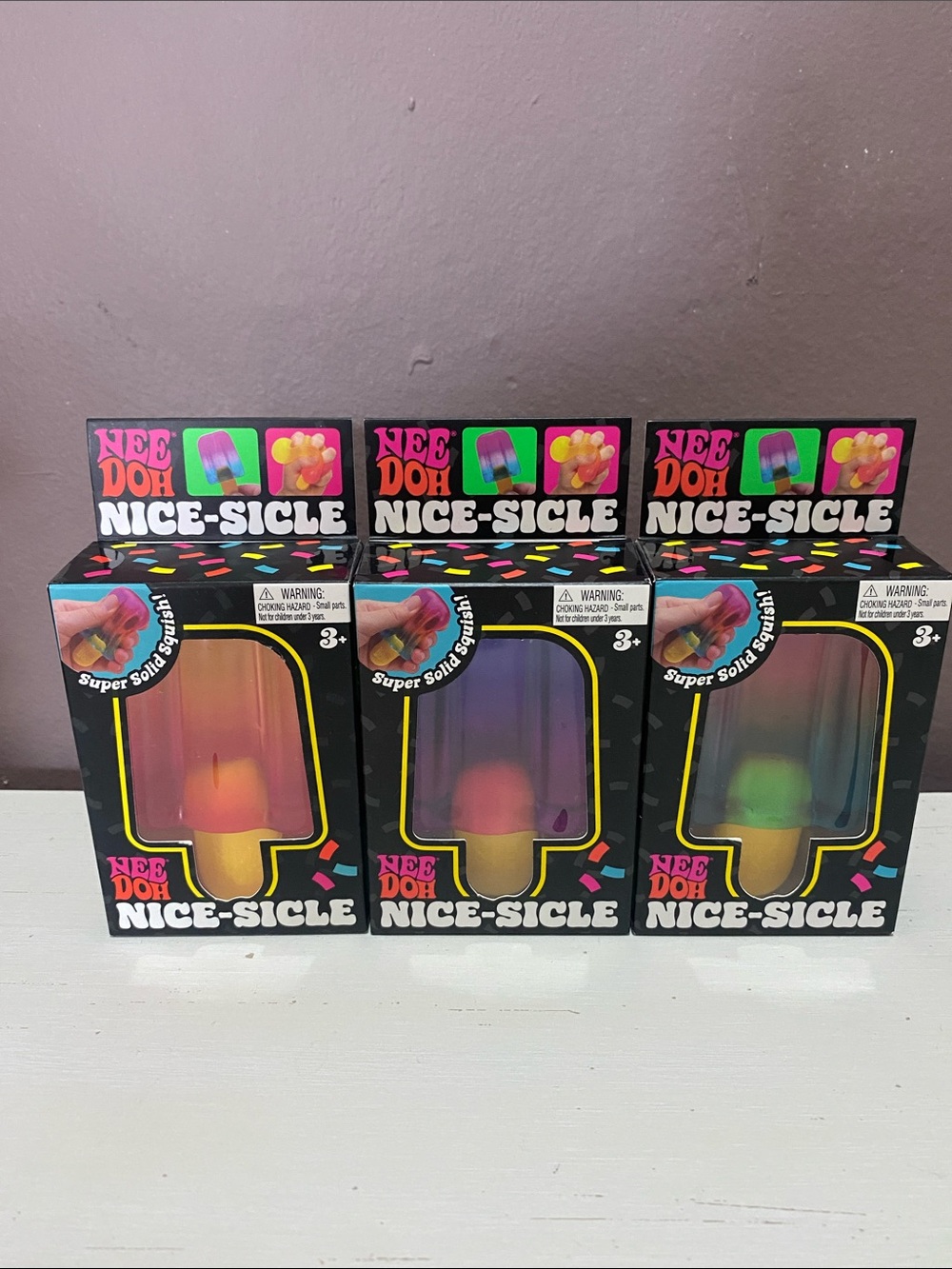 NeeDoh Nice-Sicle Popsicle Squishy Set (3) - Multicolor - RARE